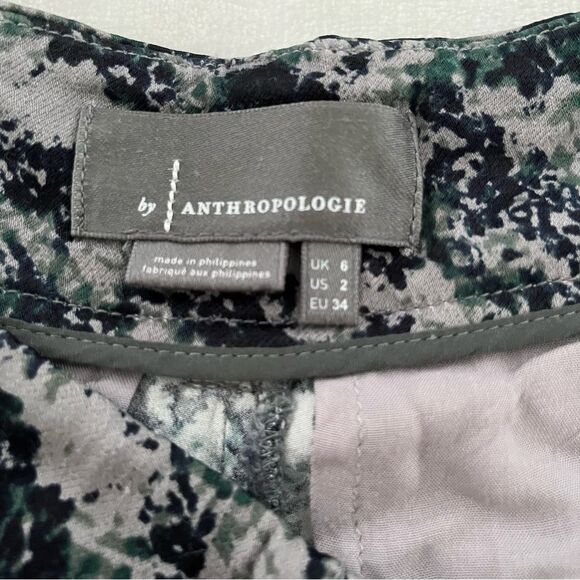 Anthropologie Diandra Pleated Joggers in Green Motif, Size 2 NWOT - Picture 11 of 13